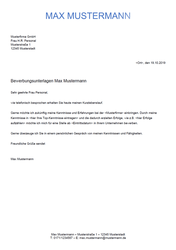 Bewerbungsschreiben Muster Professionelle Vorlagen 2020
